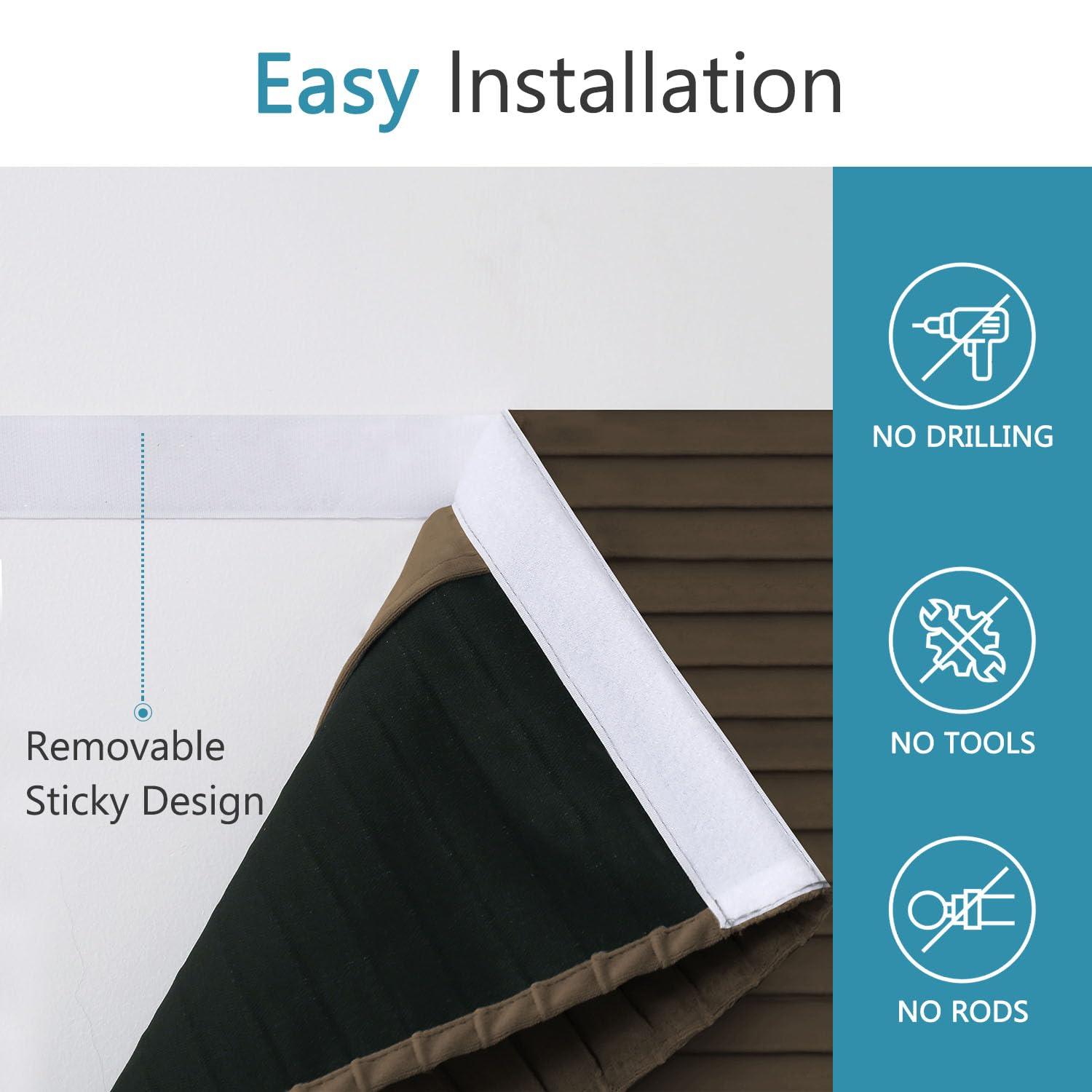 Muamar Muamar Side Door Window Covering, Front Door Shades for Small Window, Thermal Insulated Privacy Sidelight Curtain, Coffee, 1 Panel, W12 X L70