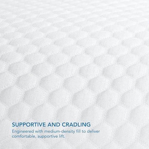 Columbia Columbia Comfort Ice Fiber Side Sleeper Down Alternative Bed Pillow with Polyester Fiberfill, Supportive and Cozy Instant Cooling Double Sided Breathable Cover, White, Standard/Queen Pack of 1