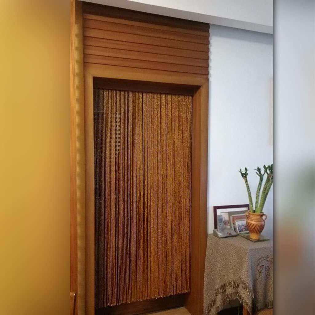 ZHOUXIAO ZHOUXIAO Room Divider Beads Curtains with Rods,Wood Beaded Curtains Door String Bead Curtain for Doorways, Room Divider Decor for Home Restaurant Hotel,Custom Size (Brown,70 Strands-100x200cm)