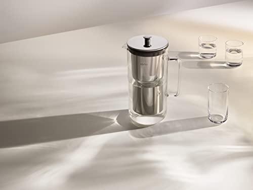 aarke aarke Purifier Glass Water Pitcher, Refillable Stainless Steel Filter, 8-Weeks Performance, BPA-Free, Dishwasher Safe, Pure & Enriched Refill Granules, 1.18L (5 Cups) Capacity