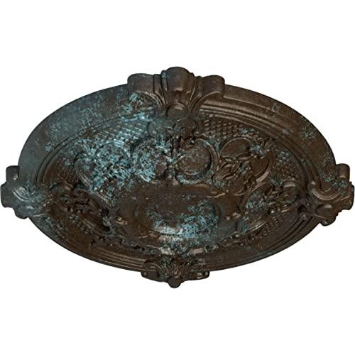 Ekena Millwork Ekena Millwork CM17HABBS Hamilton Ceiling Medallion, 17 3/8\"OD x 1 3/4\"P (Fits Canopies up to 3 3/4\"), Hand-Painted Bronze Blue Patina