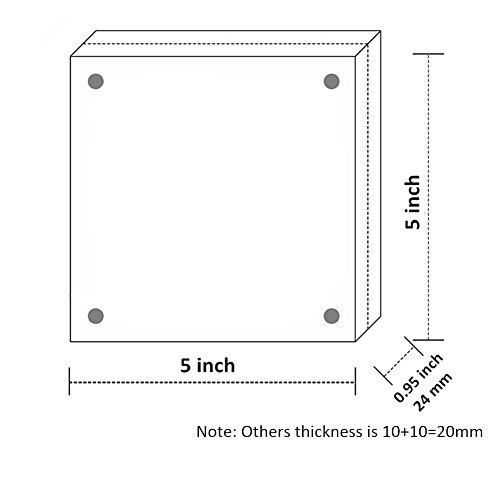 NIUBEE NIUBEE 5x5 Picture Frames, Clear Acrylic Photo Frame with Gift Box Package, 20% Thicker Blocks Magnetic Desktop Card Display