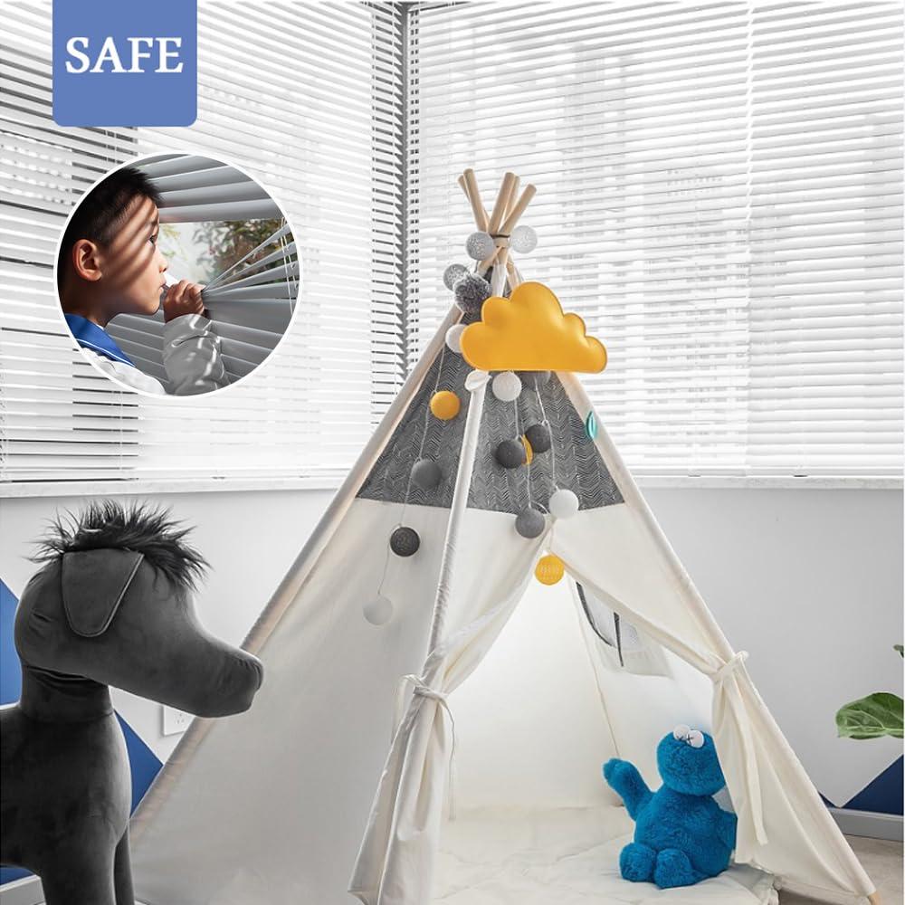 VEZEBSTR Custom 1 Inch Aluminum Blinds for Windows Cordless Mini Venetian Blinds Mini Blinds Aluminum Blackout Horizontal Blind for Bathroom Office RV. White,98" W x(12" H to 209" H Customize)