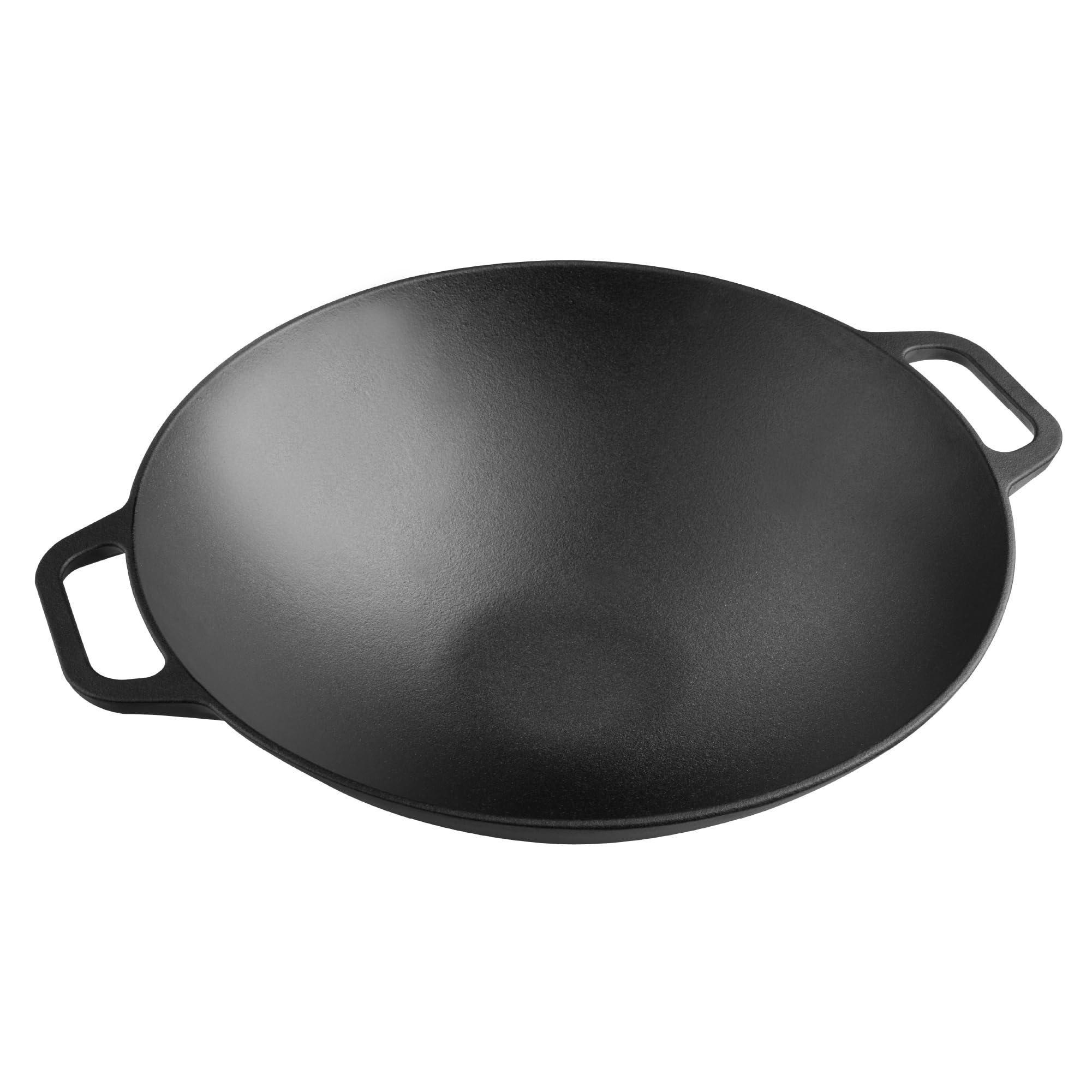 Victoria Victoria Cast Iron Wok with Loop Handles, Made in Colombia, 14 Inches