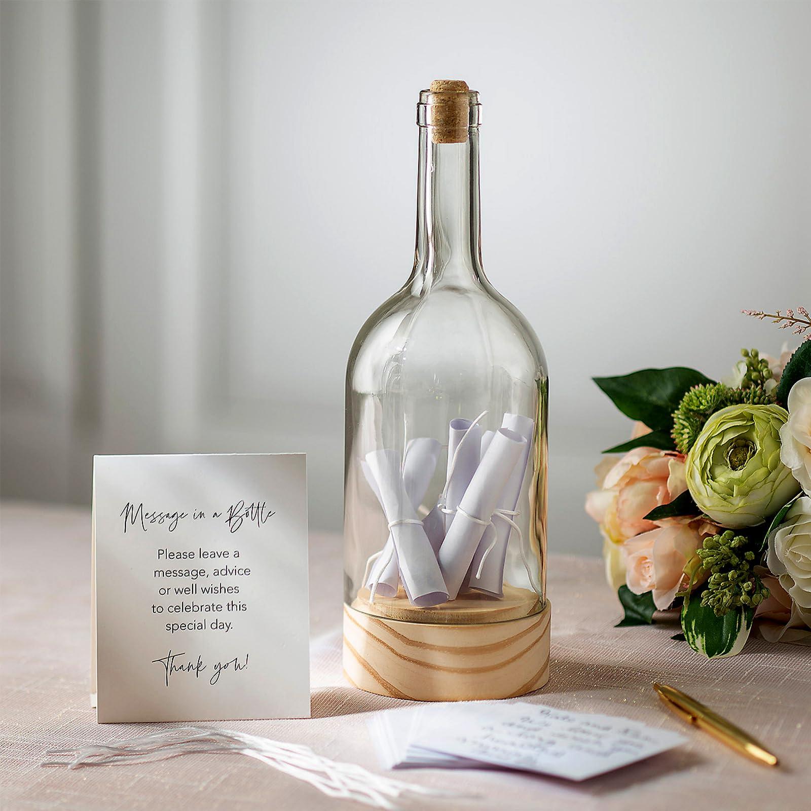 Fun Express Message In Bottle Glass Jar Set - 204 Pieces - Wedding and Bridal Shower Accessories