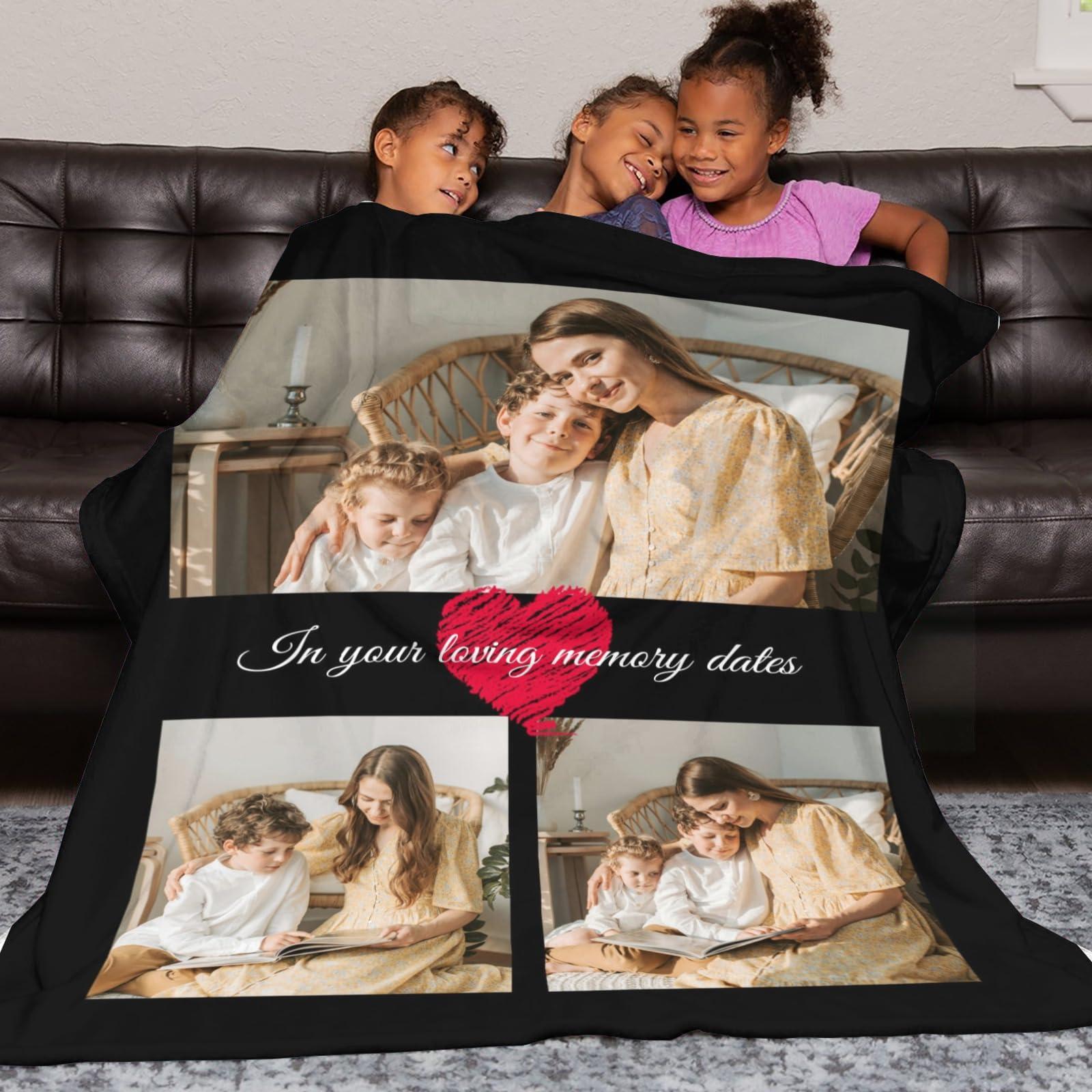 Customization of lover Custom Photo Blanket for Kids Adult Picture Personalized Blanket and Customized Blankets as Mothers Day Birthday Anniversary Valentine\'s Day Gifts