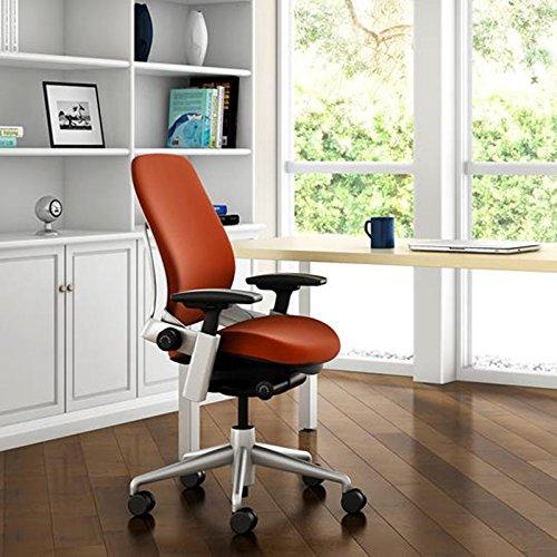 Steelcase Steelcase Leap V2 Desk Chair in Buzz2 Alpine Fabric - 4-Way Highly Adjustable Arms - Black Frame and Base - Soft Dual Wheel Hard Floor Casters