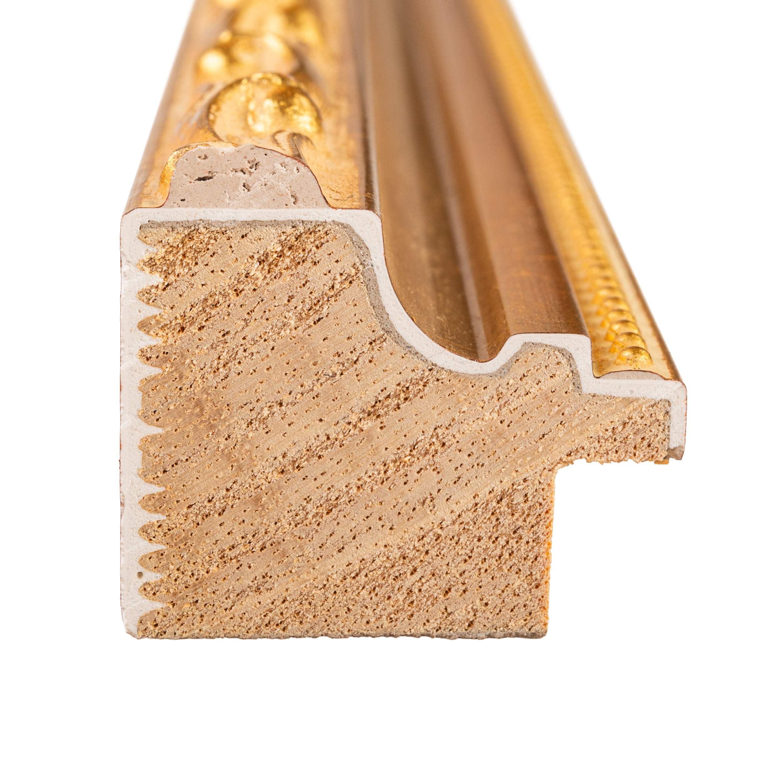 Poster Palooza Poster Palooza 18x24 Frame Gold Ornate Traditional Solid Wood Picture Frame | 1.125 Inch Moulding Width | with UV Acrylic Plexiglass, Foam Board Backing & Hardware Included