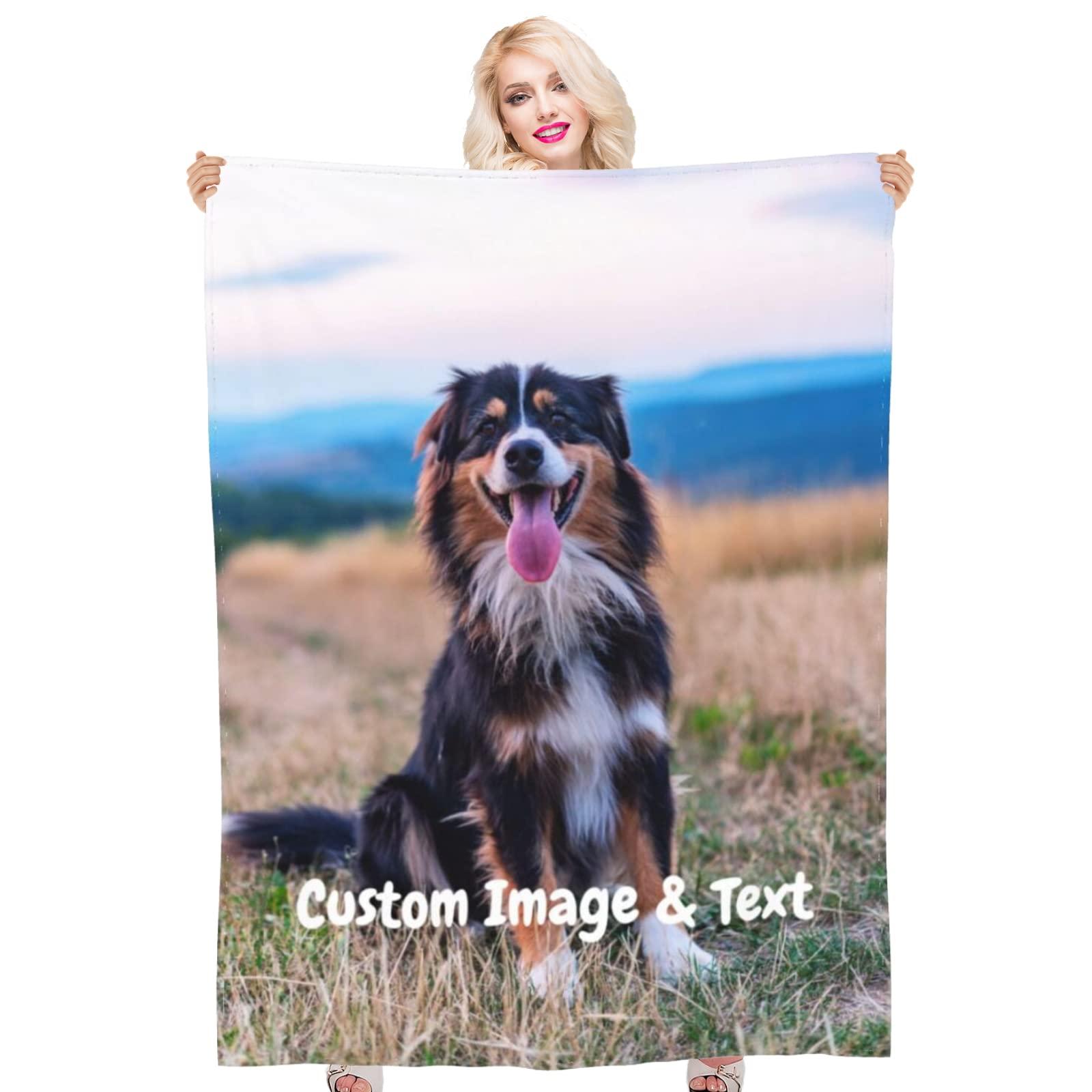 Generic Personalized Photo Blanket Custom Blanket with Picture Photo Text, Customized Throw Blankets, Personalized Gifts for Birthday, Anniversary, Graduation