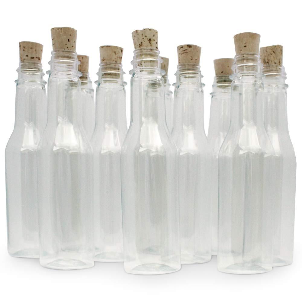 Invitation in a Bottle Plastic Bottles & Corks for Bottle Message Invitations, Announcements, DIY Craft, Party Favors & Sand Art - Clear Plastic (450 Bottles & Corks)