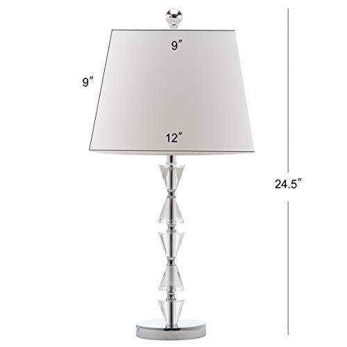 Safavieh SAFAVIEH Lighting Collection Deco Prisms Modern Glam Crystal 21-inch Bedroom Living Room Home Office Desk Nightstand Table Lamp Set of 2 (LED Bulbs Included)
