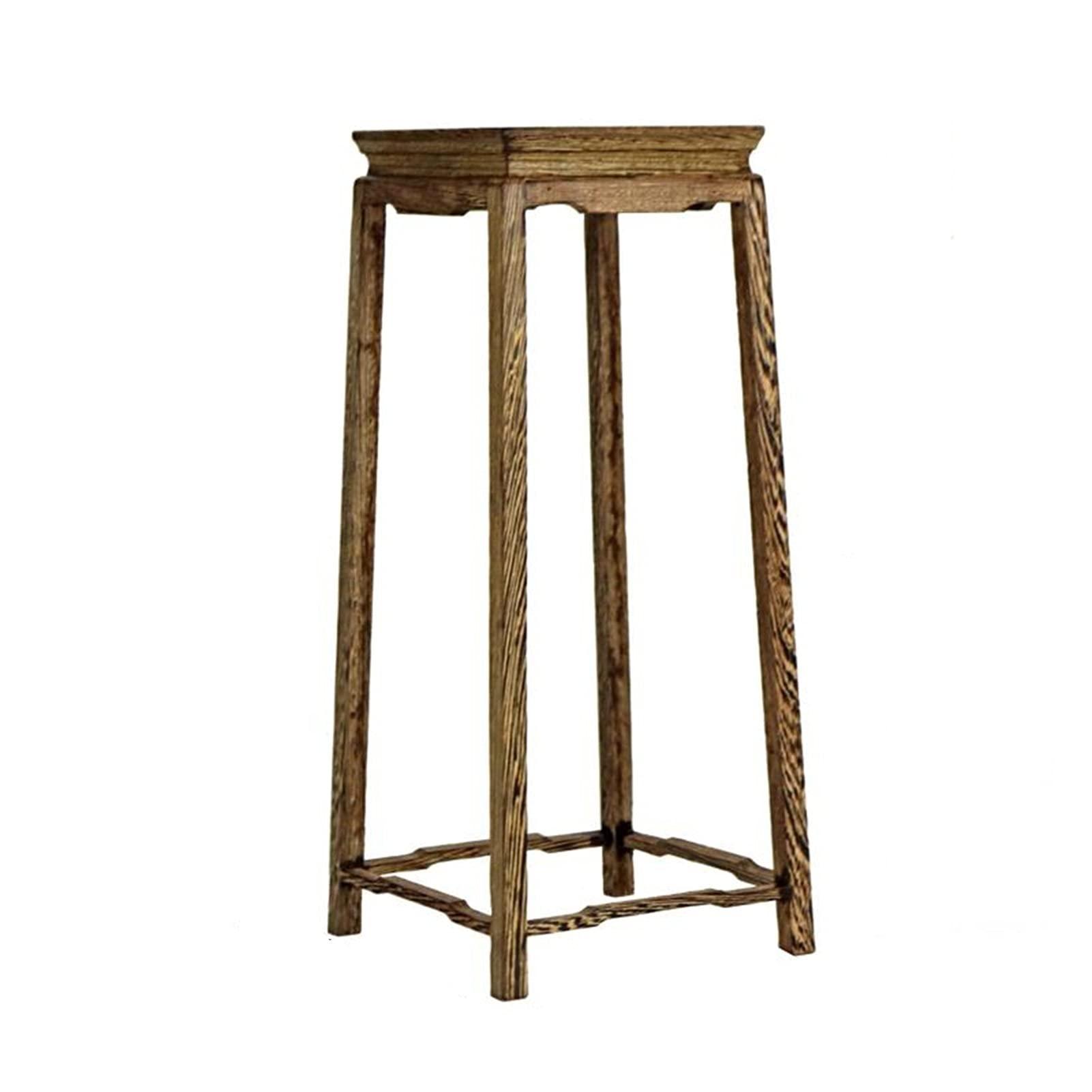 CLoxks Vase Bonsai Base Wooden Vase Base Chicken Wing Wood Small Flower Stand Antique Chinese Flower Stand Strange Stone Bonsai Handicraft Decoration Base Bonsai Base ( Color : Brass )