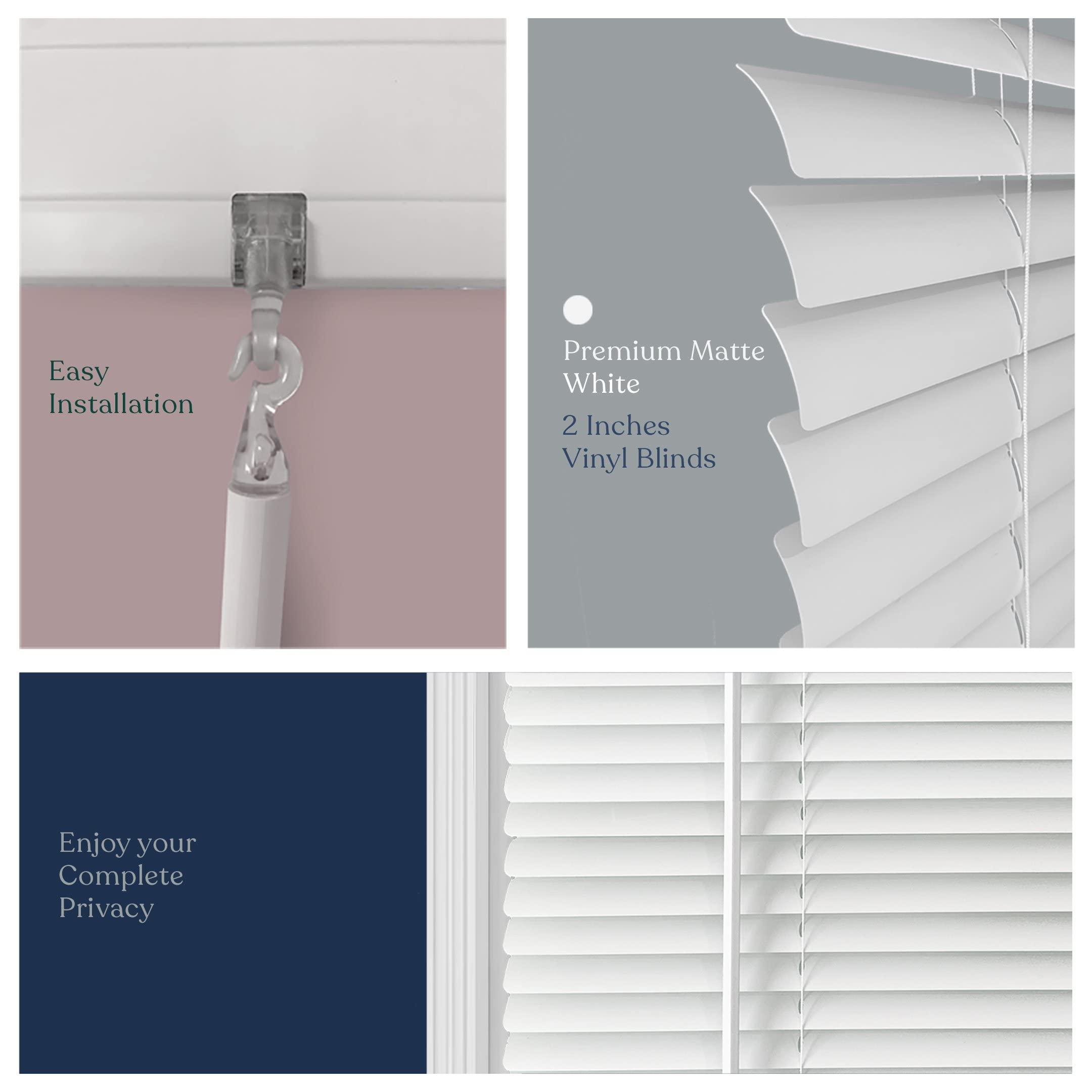 Mood MOOD 1" Aluminum Mini Blinds | 31 inch Blinds for Windows | 1" Cordless Aluminum Window Treatment | Premium White (Aluminum) | 31 Width x 72 Height