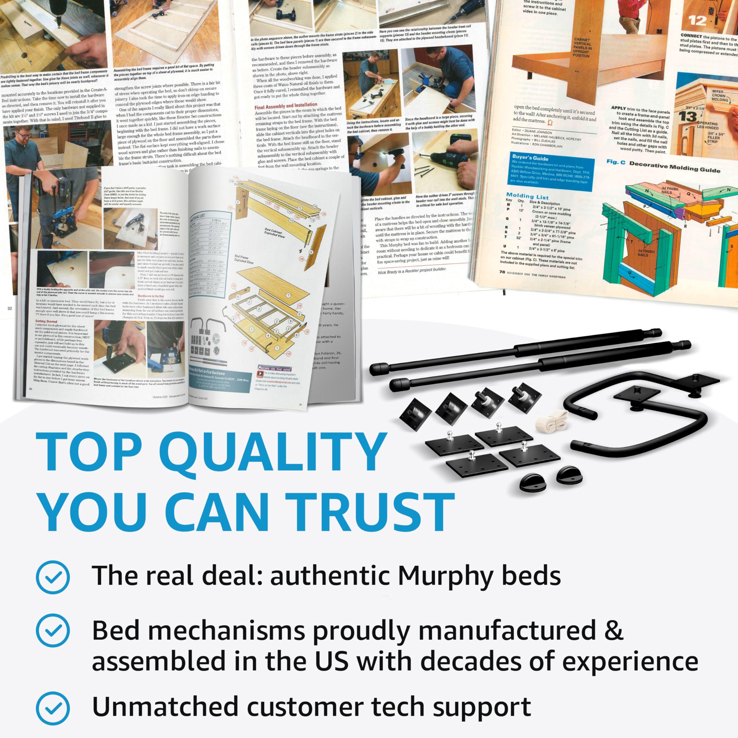 Create-A-Bed Create-A-Bed Adjustable Full Size Deluxe Murphy Bed Kit, Horizontal