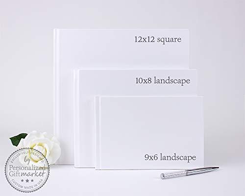 Personalized Gift Market Personalized Wedding Guest Book for Wedding Couple, Alternative Custom Guest Book for Wedding, White Book with Gold Foil - Hardcover (12x12 inches)