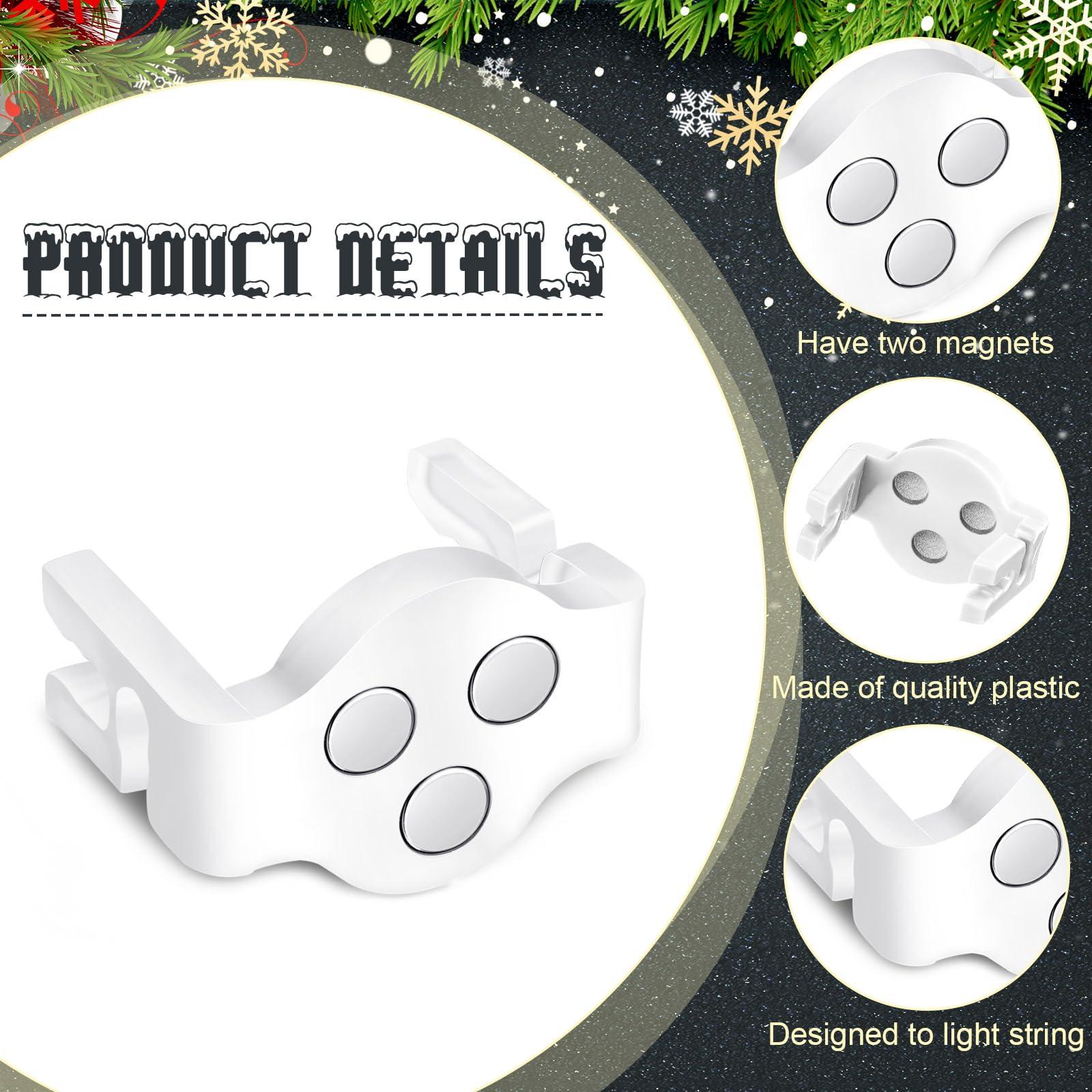 Frienda Magnetic C9 Socket Clips Magnetic Christmas Light Clips for Outdoor Patio Lighting, Clear (100)