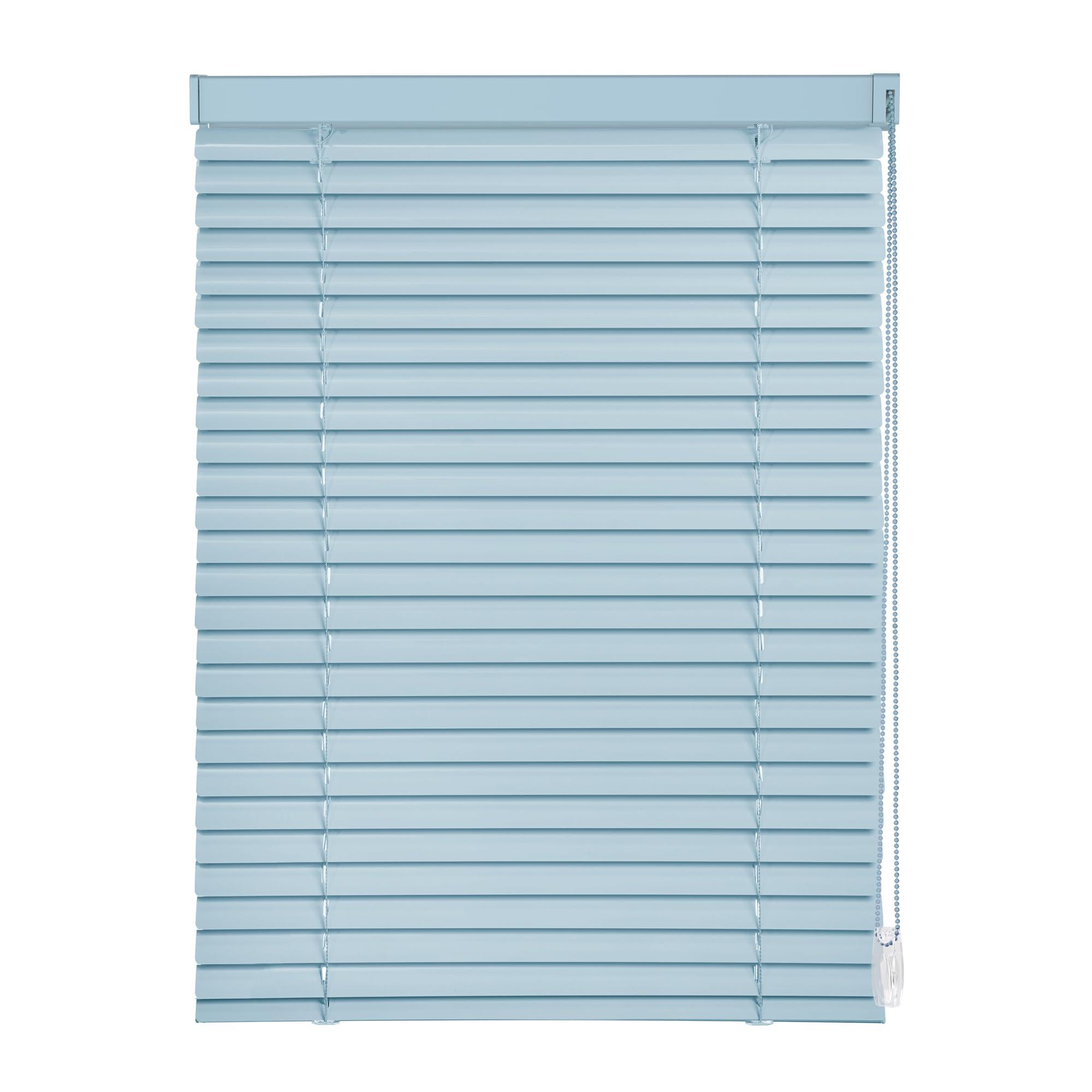 simty Simty Corded 1\" Aluminum Mini Blinds for Windows, Venetian Horizontal Blinds, Privacy Shades for Bedroom, Bathroom,Kitchen,Office, 56\" W x 72\" H, Light Blue