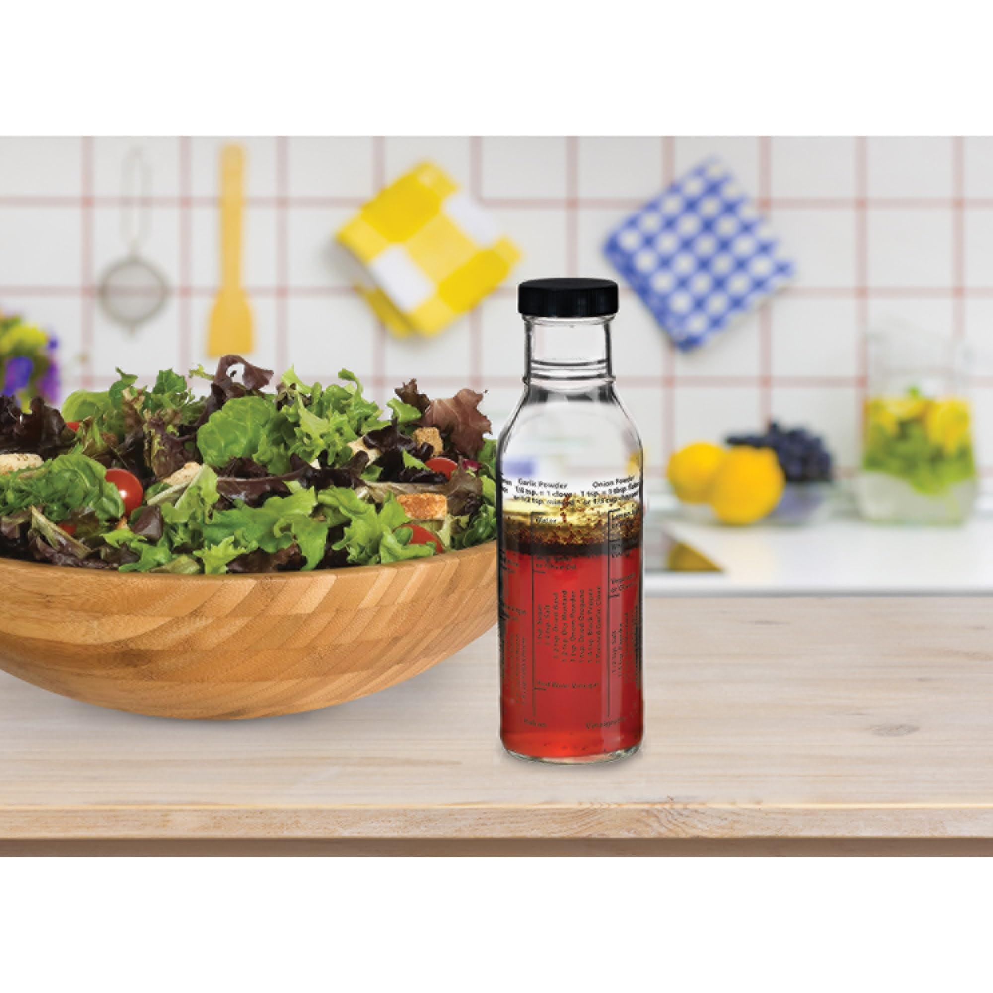 Kolder Kolder Salad Dressing Bottle, Glass, 13-Ounce, Made in the USA, white