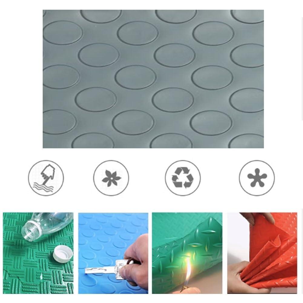 GRRICEPL GRRICEPL 1.5mm Thick Garage Floor Rubber Mat, Rubber Garage Floor Mats, Garage Floor Mats for Under Car, Heavy Duty Coin-Grip Garage Flooring Roll (Color : Green, Size : 0.9x8m)