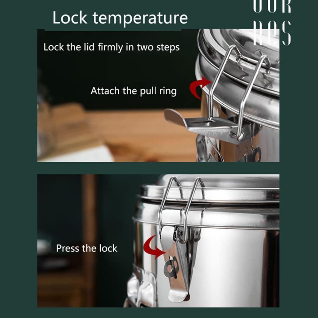 HDVLXZLY HDVLXZLY Stainless Steel Catering Urn, Hot Water Boiler with Lockable Lid, Tea Urn for Home Brewing Commercial Or Office Use,10L