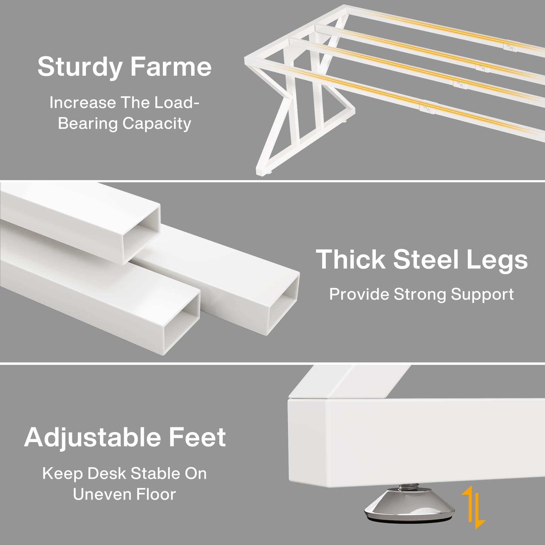 Tribesigns Tribesigns 78.7 Inches Long Computer Desk, Two Person Desk Large Executive Office Desk, Double Desk Study Writing Table for Home Office (Brown/White)