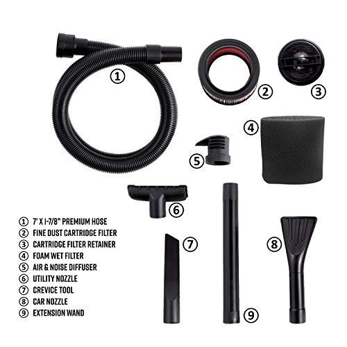 Vacmaster Vacmaster Professional - Professional Wet/Dry , 5 Gallon, Beast Series, 5.5 HP 1-7/8\" Hose Jobsite Vac (VFB511B0201), Black