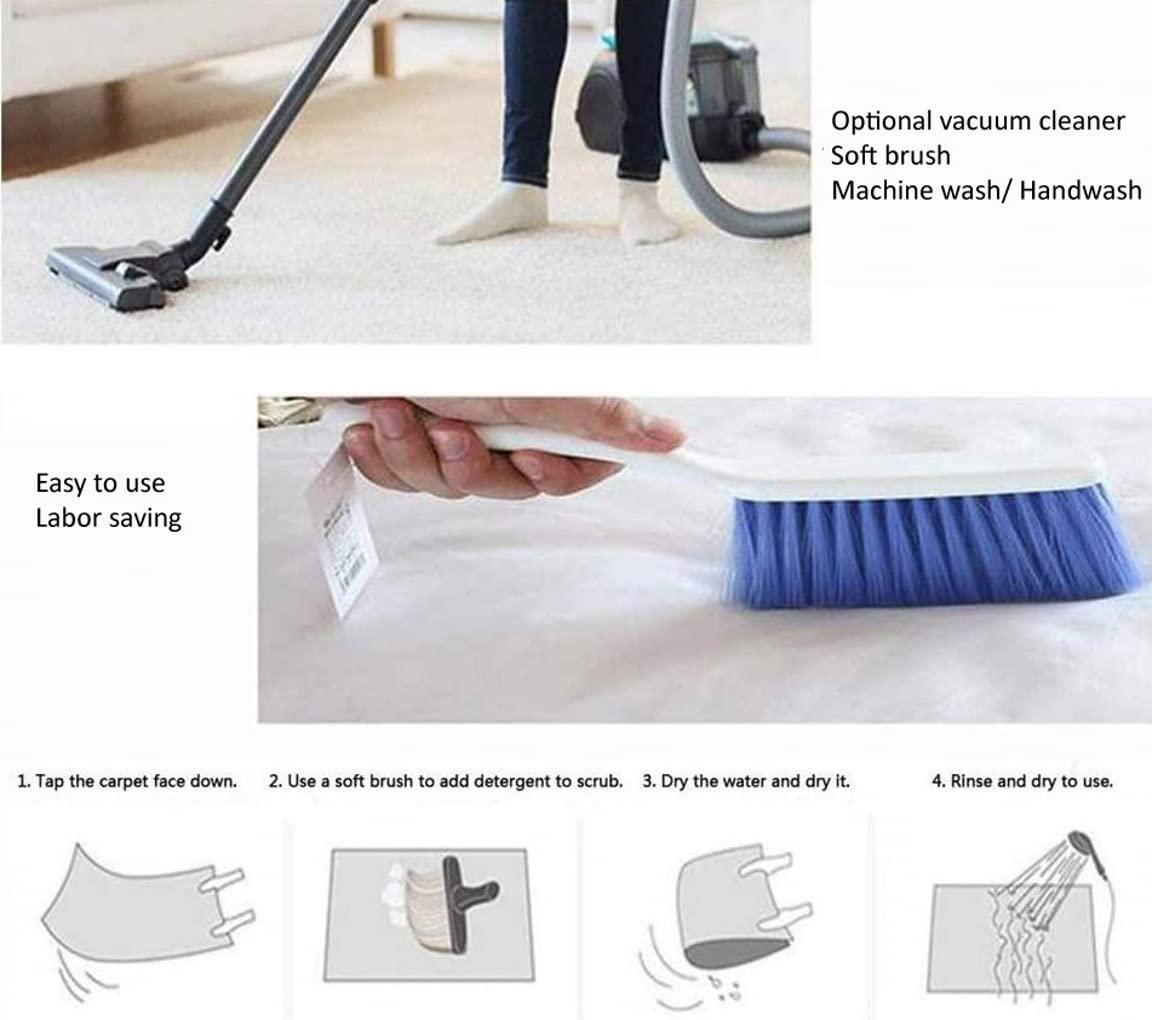 MeganJDesigns Orange Blue Grey Modern Abstract Art Deco Area Rug for Living Room Bedroom Washable Soft Thick Carpet Under Dining Table No-Slip Indoor Floorcover Runner Rug Pad 5x8