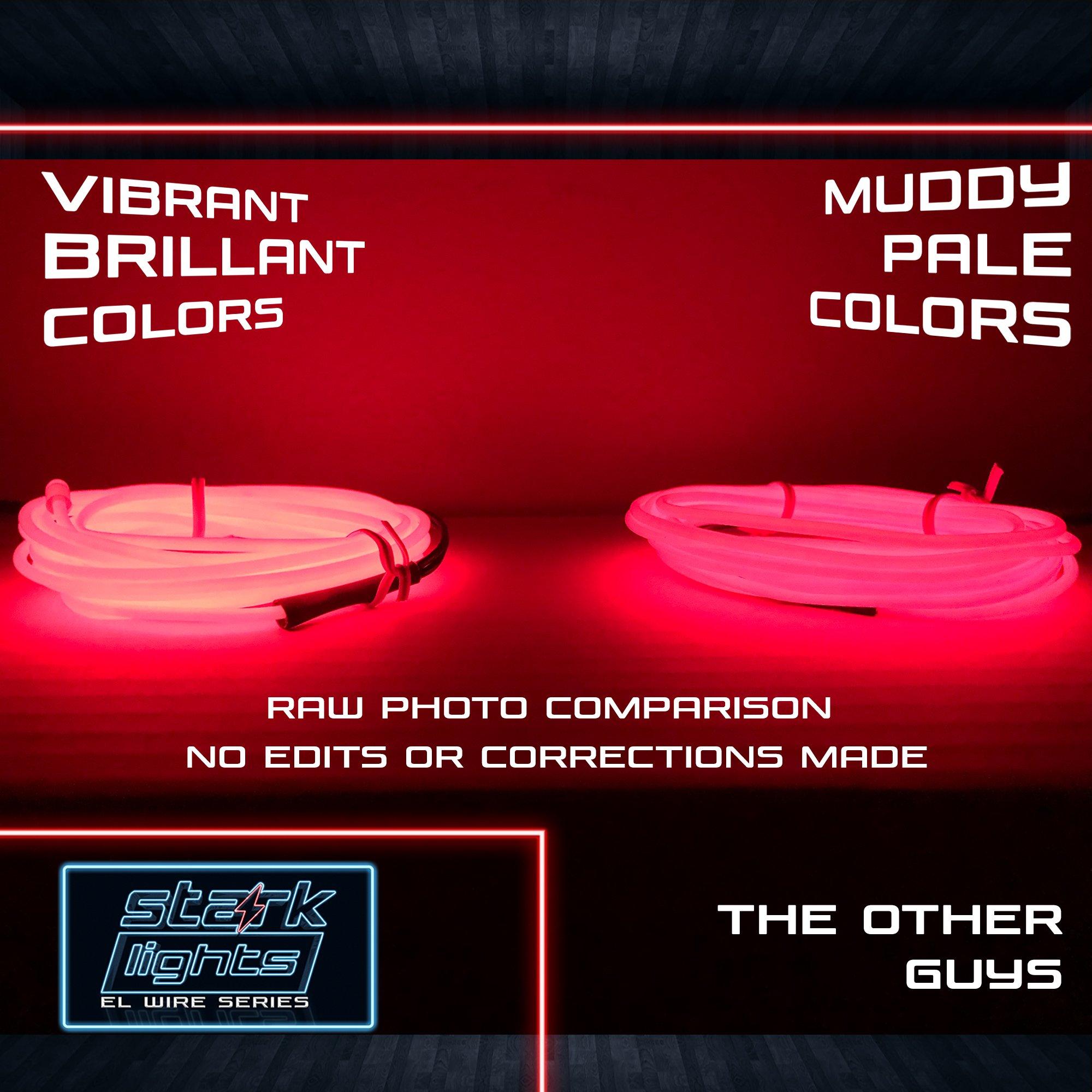 Stark 1-Pack 5m/16.4ft Orange Neon LED Light Glow EL Wire - 1.4 mm Thin - Powered by 6V Portable - 4AAA - Craft Neon Wire String Light for DIY Project Costume Accessories Cosplay