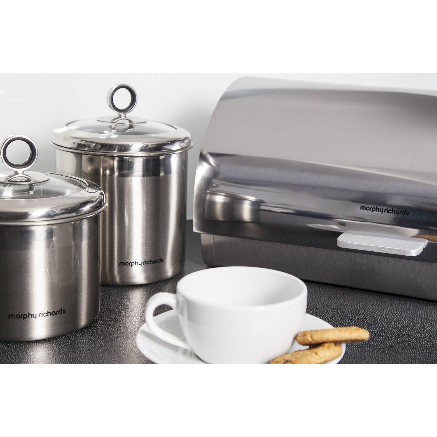 Morphy Richards Morphy Richards 46245 Accents Roll Top Bread Bin, Stainless Steel, Silver