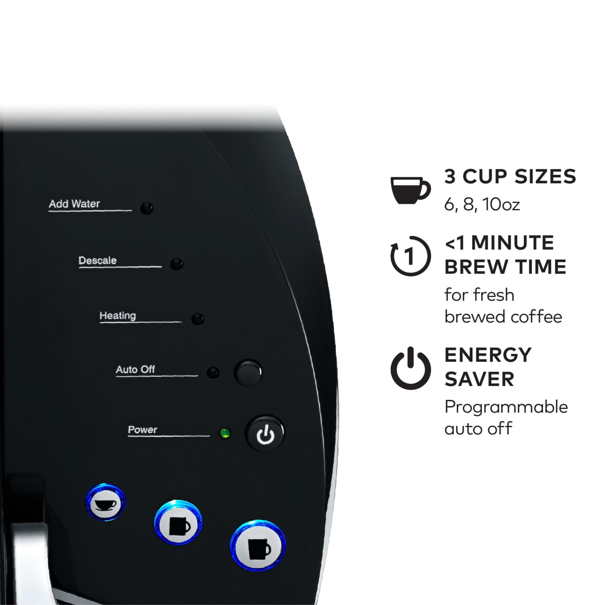 Keurig Keurig K-Classic Single Serve K-Cup Pod Coffee Maker, with 3 Brew Sizes, 48oz Removable Reservoir, Black