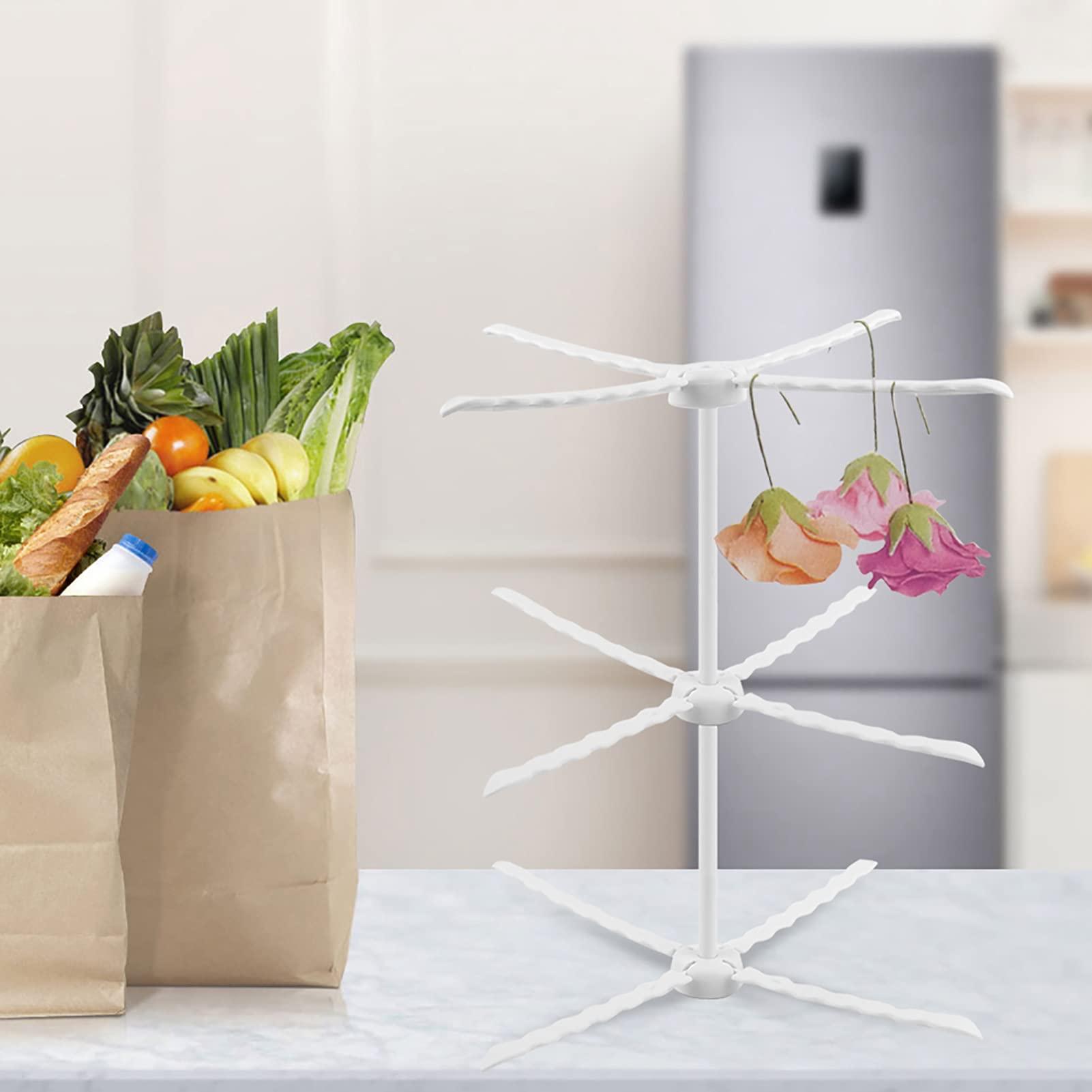 Pilipane Pilipane Foldable Pasta Drying Rack, Plastic Foldable Homemade racy Spaghetti Stand Dryer Noodle Hanger for Kitchen, Fondant Gum Paste Flower Drying, Stable, Easy Storage, Quickly Set Up