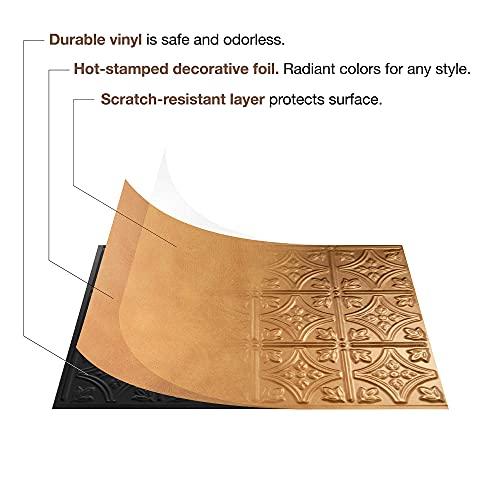 FASDE FASDE Rib Decorative Vinyl Backsplash 15 sq ft Kit in Bermuda Bronze