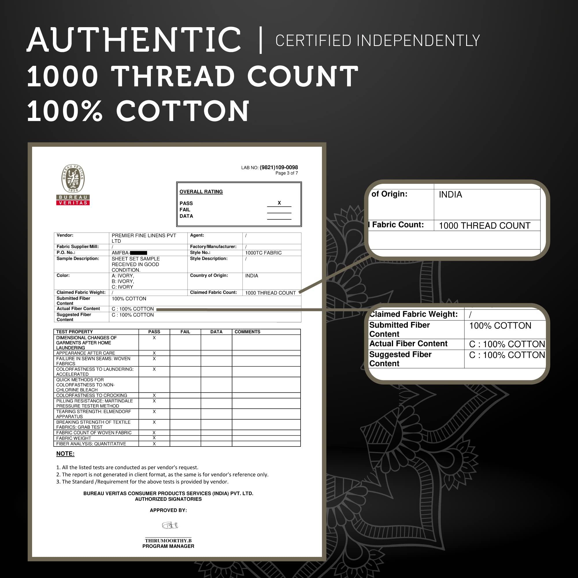 Hyde Lane Hyde Lane Luxury 1000 Thread Count 100% Cotton California King Bed Sheets | Very Comfy Soft & Thick with Deep Pocket - Fits up to 18\" Mattress, Cotton Bed Sheets Cal King - 4 PC (Ivory/Cream)