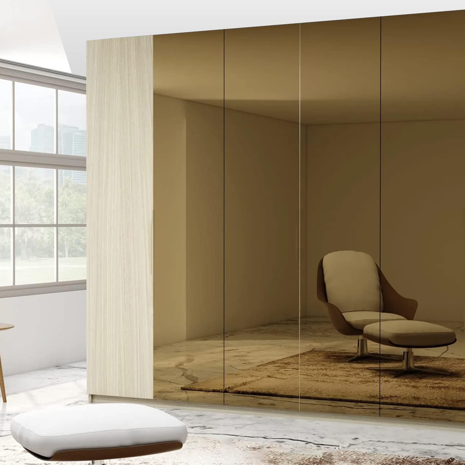 Fab Glass and Mirror Fab Glass and Mirror Cut to Size Mirror Panels - 1/4" Thick Pencil Edge Bronze Mirror Custom Size, Frameless Full-Length Mirror for Bedroom, Wardrobe Doors, Table Cover