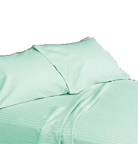 Scala Bedding Scala Bedding 100% Egyptian Cotton 800 TC 18 Inch Deep Pocket Sheet Set - Full XXL Aqua Stripe