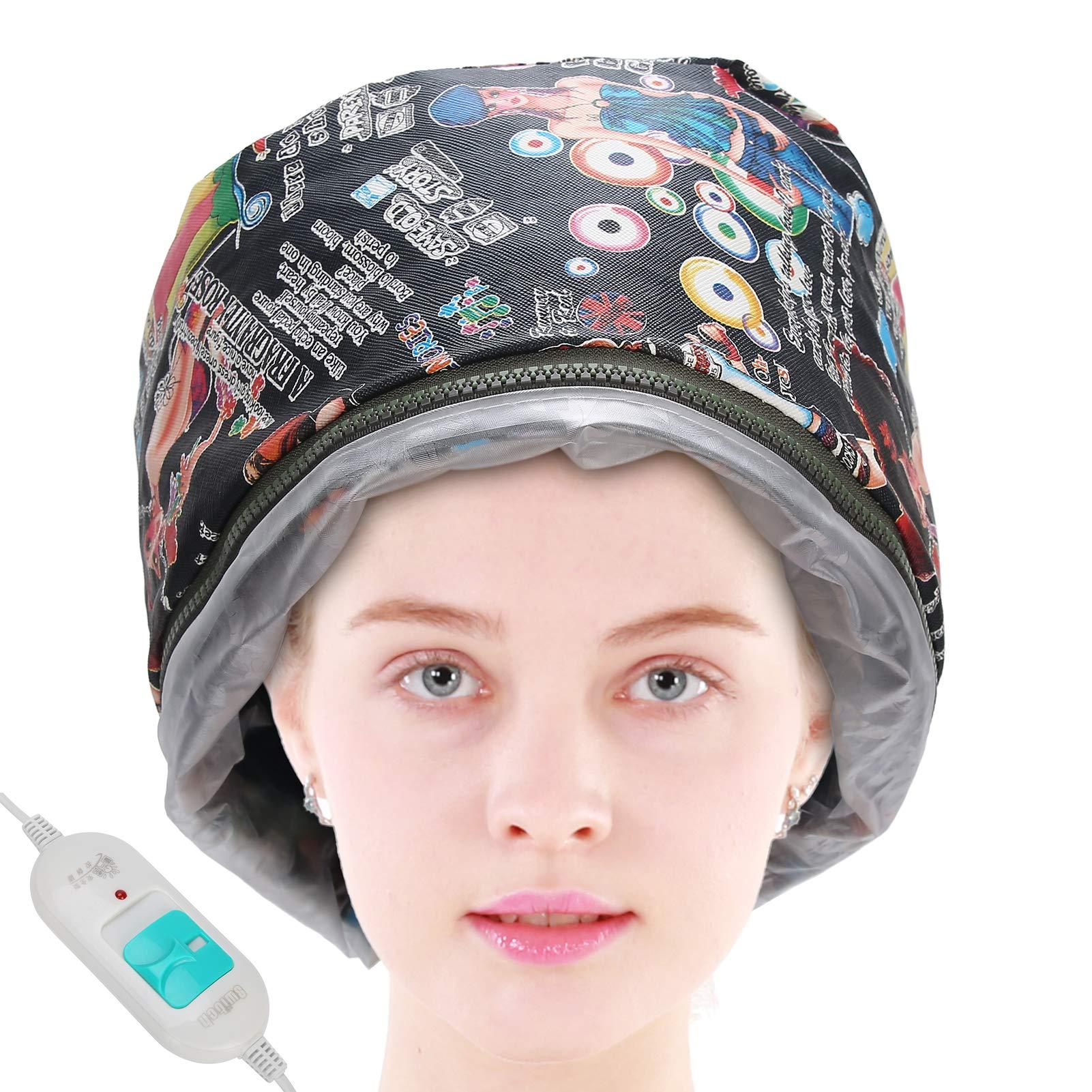 HEITIGN HEITIGN Hair Steamer Heat Cap for Deep Conditioning Adjustable Hair Care Heating Cap with Intelligent Protection 3 Speed Hair Steamer Cap Salon Hair Hat Great Detachable Hair Care Tool (US Plug 110V)