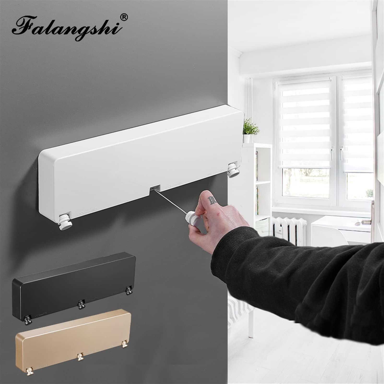 HONGYIFEI2021 ZLASS Collapsible Clothes Rack Clothes Line Dryer Bathroom Drying Rack Wire Rope 3 Lines Clothesline Rack Laundry Dryer Triple Layer Portable Clothes Rack (Color : Gold)