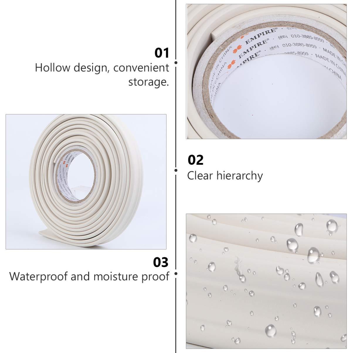 BESPORTBLE Crown Mouldings Ceiling Border Line Interior Decoration Wall Edge Protector, Creamy White, (Length 5 Meters, Width 3cm)