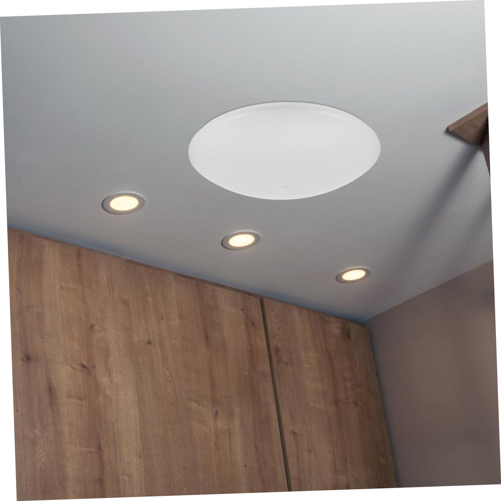 IWOWHERO IWOWHERO Ceiling Light Shade Replacement Round Plastic Cover for Bedroom Ceiling Lamp Fixture Accessory 38cm Diameter Easy Install