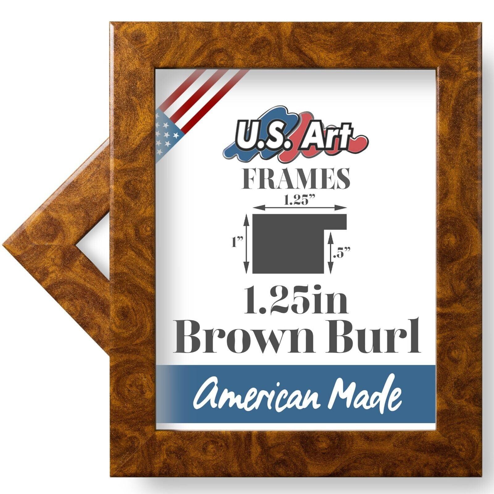 US Art US Art Frame 11x17 Brown Burl 1.25 Inch Flat, Wood Composite MDF Wall Decor Picture & Poster Frame - Single
