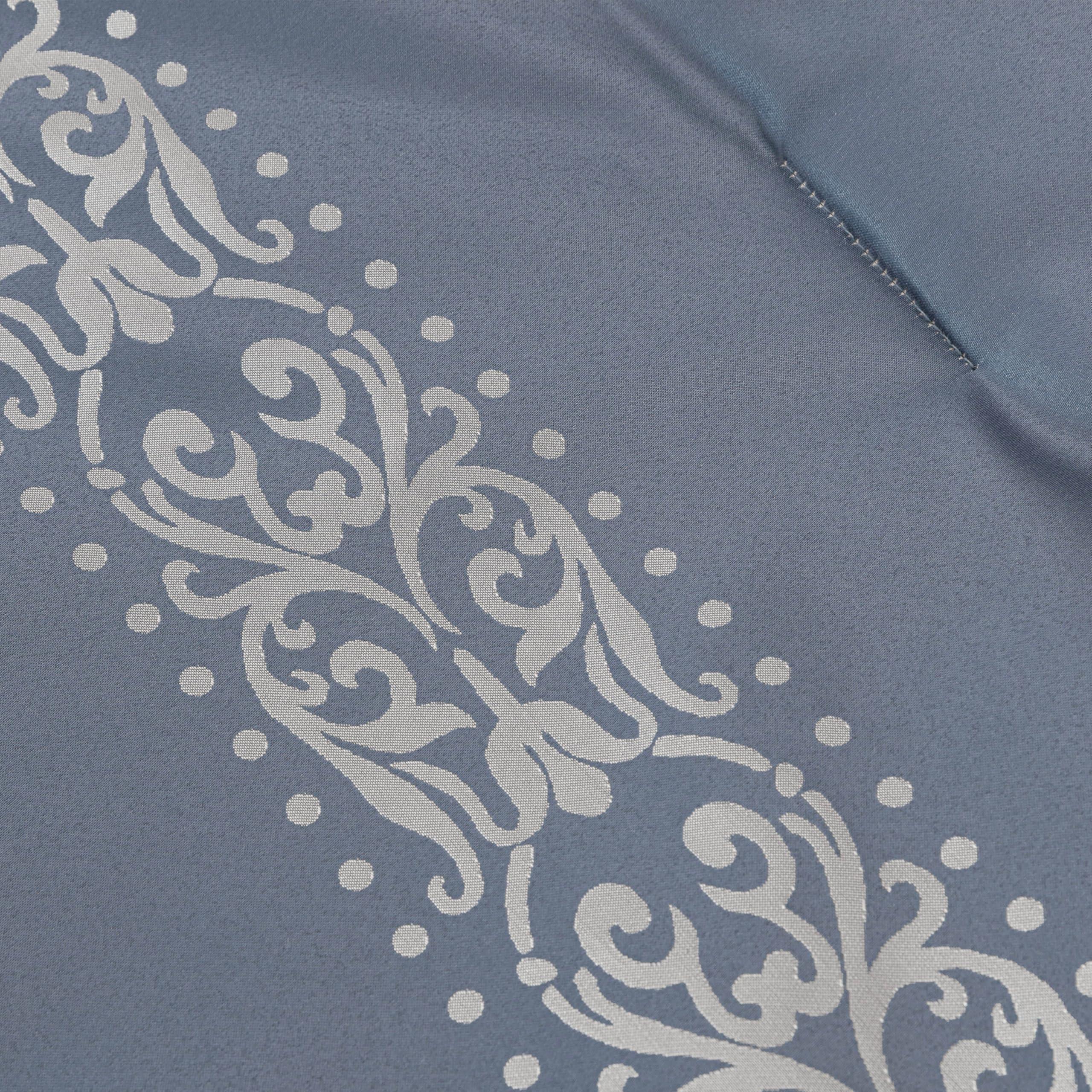 Chezmoi Collection Chezmoi Collection Royale 7-Piece Jacquard Floral Comforter Set, Oversized Queen, Grayish Blue/Gray