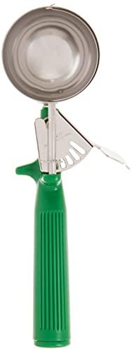 Winco Winco Ice Cream Disher with Green Handle, Size 12, Two and two third ounces, Stainless Steel
