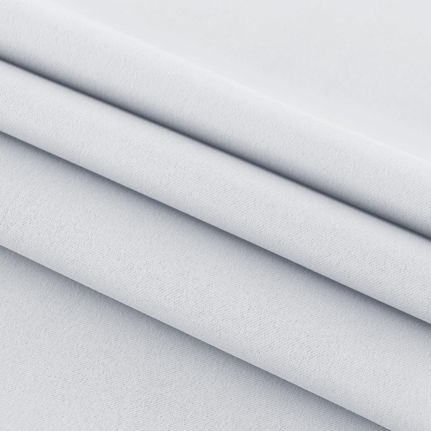 DWCN DWCN French Door Curtains Rod Pocket Thermal Blackout Curtain for Doors with Glass Window, Kitchen and Patio Doors for Privacy, 12 X 72 Inches Long, 1 Curtain Panel with Tieback, Greyish White