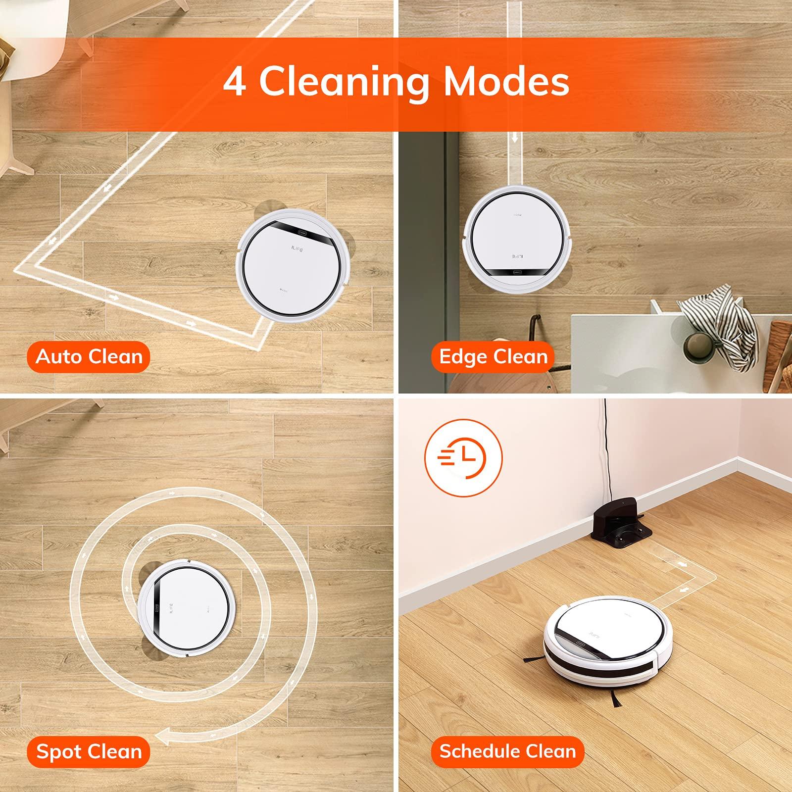 ILIFE ILIFE V3s Pro Robot Vacuum Cleaner, Tangle-free Suction , Slim, Automatic Self-Charging Robotic Vacuum Cleaner, Daily Schedule Cleaning, Ideal For Pet HairHard Floor and Low Pile Carpet,Pearl White