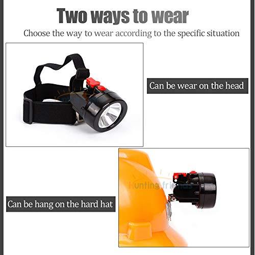 Hunting Friends Hunting Friends Rechargeable Cap Mining Lamp Waterproof LED Miner Lamp Explosion Proof Headlight for Outdoor Professional Works (Red Button)