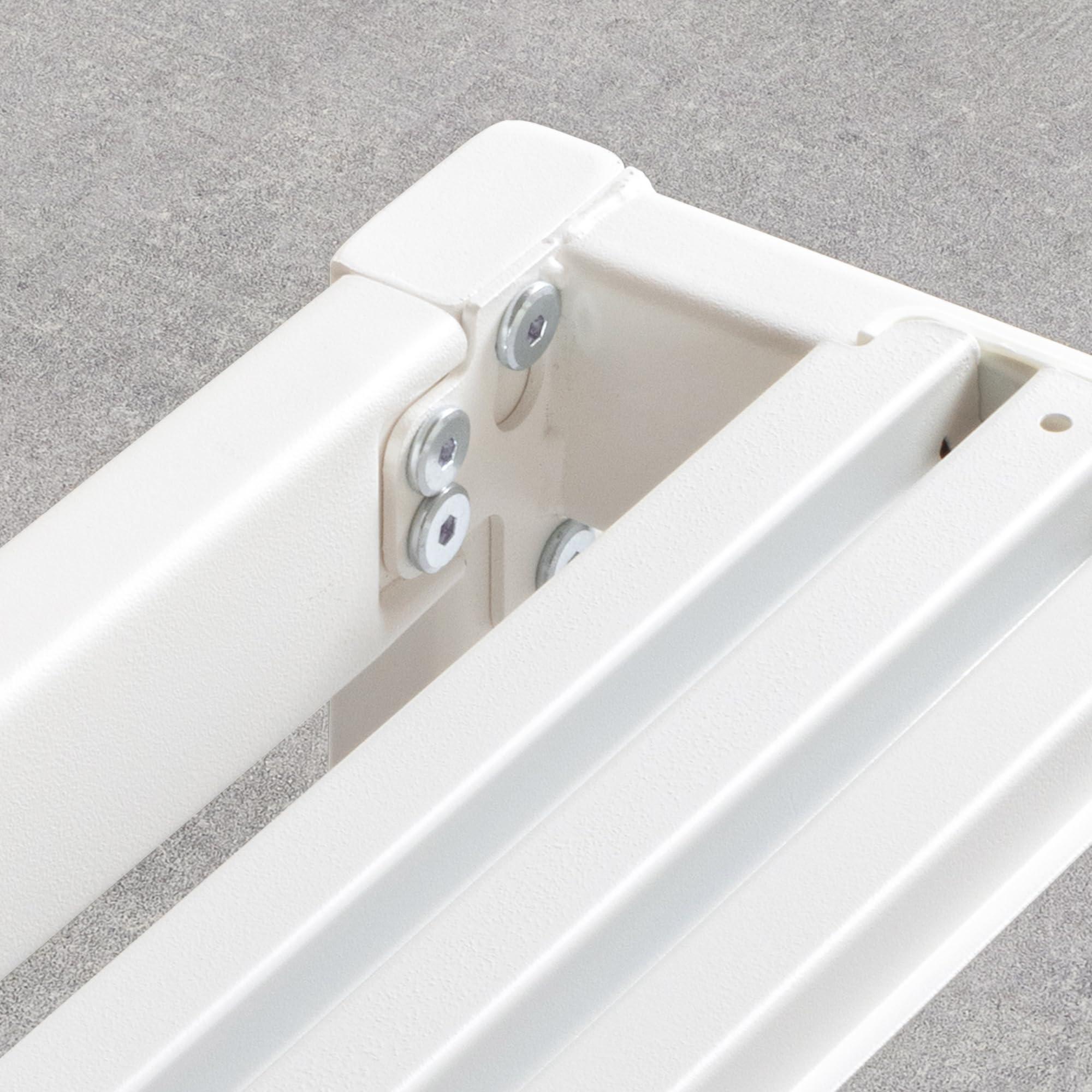 Mellow Mellow Rocky Base E 14" Platform Bed Heavy Duty Steel White, w/ Patented Wide Slats (No Box Spring Needed)