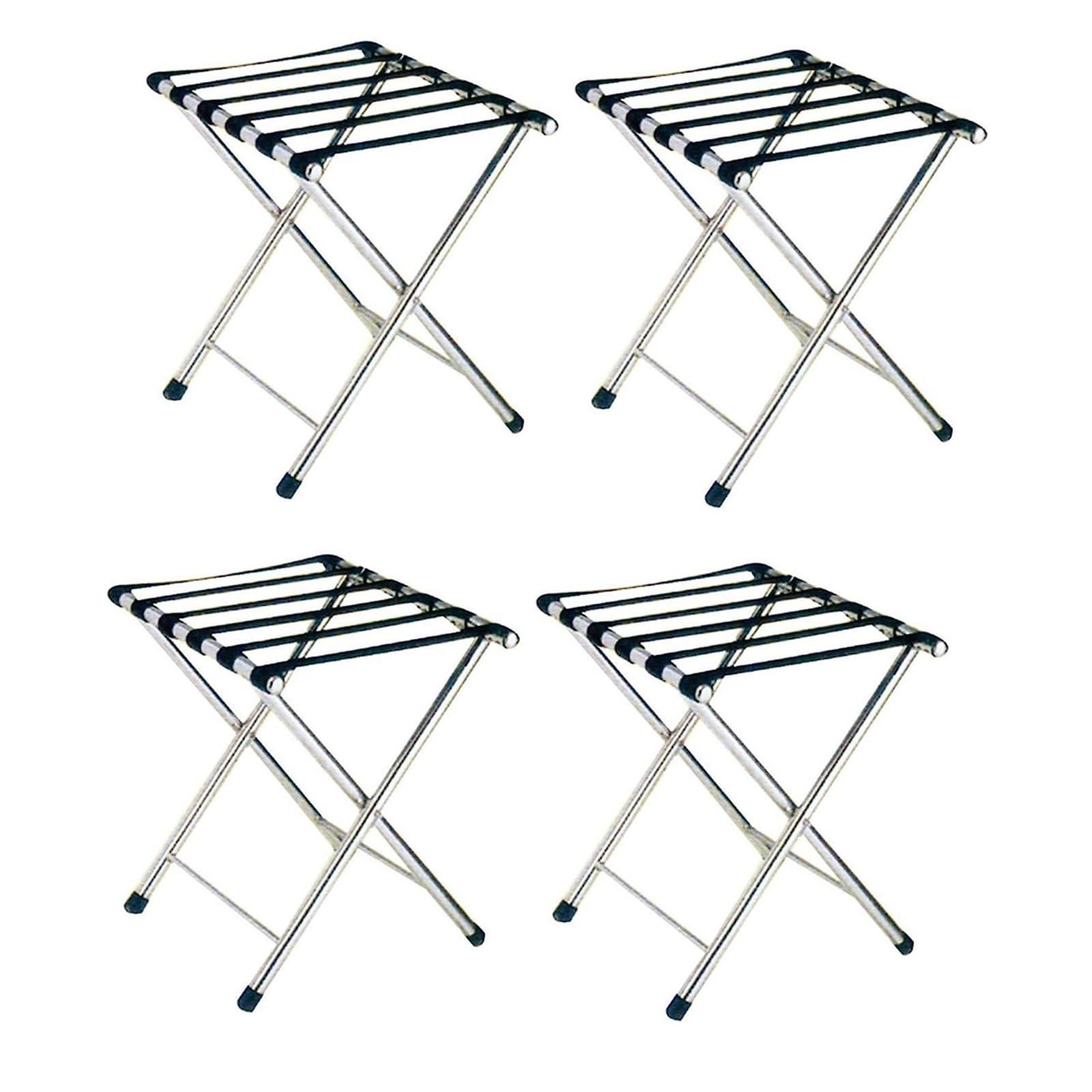 FWPDSDD Luggage Racks for Suitcases - Suitcase Stand for Guest Room Folding - Stainless Steel Suitcase Holder Stand, Luggage Storage Shelf for Hotel Home Guest Room Bedroom (Size : 4pcs)
