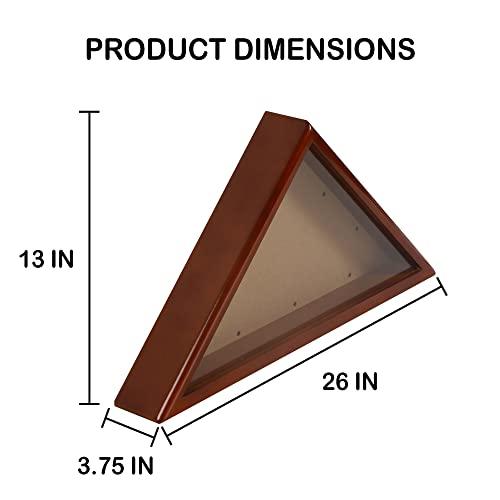 DisplayGifts Solid Wood Memorial Flag Case Frame Display Case for 5x9.5' Flag Folded. for Funeral or Burial Flag, FC60-MAH