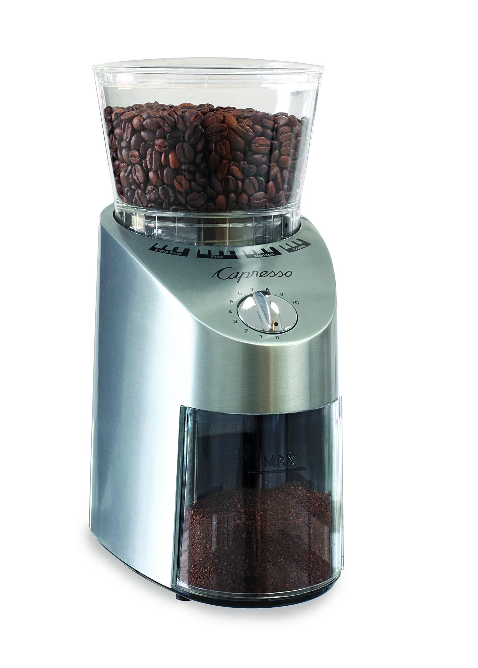 Capresso Capresso Infinity Conical Burr Grinder, See-through bean container holds up to 8.8 oz of beans