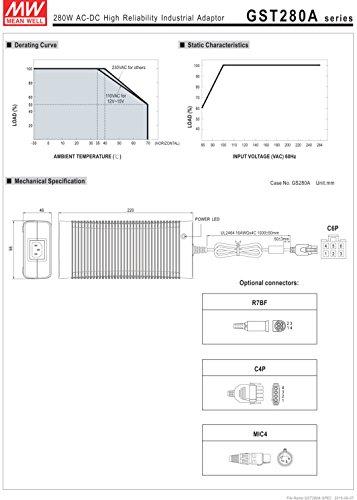 MEAN WELL Meanwell GST280A24-C6P External Power Adaptor - 280W 24V 11.67A